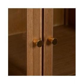 Stand Espositore MARIGNI Nero Naturale Cristallo Ferro Legno MDF 84,5 x 42,5 x 198 cm