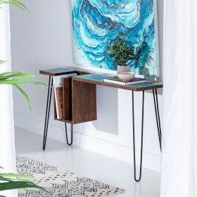 Scrivania 140 x 35 x 77 cm Metallo Legno