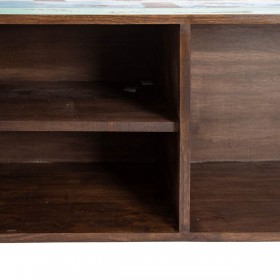 Credenza Azzurro Metallo Legno Marrone 120 x 40 x 80 cm