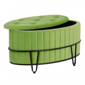 Puff 80 x 80 x 46 cm Tessuto Sintetico Metallo Verde