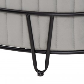 Puff 80 x 80 x 46 cm Tessuto Sintetico Grigio Metallo