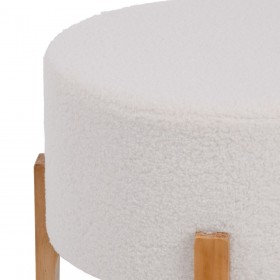 Puff Tessuto Sintetico Beige Legno 46 x 46 x 46 cm