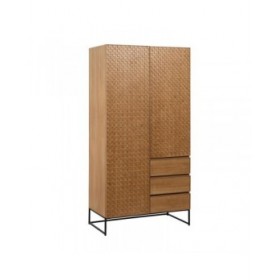 Credenza MARIGNI Nero Naturale Ferro Legno MDF 98,5 x 55 x 199,5 cm