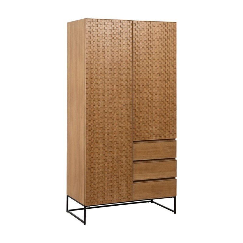 Credenza MARIGNI Nero Naturale Ferro Legno MDF 98,5 x 55 x 199,5 cm