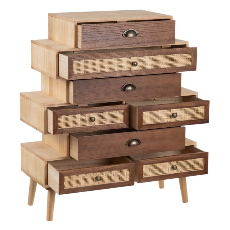 Ingresso con Cassetti SASHA 80 x 33 x 94 cm Naturale Legno Crema Rattan