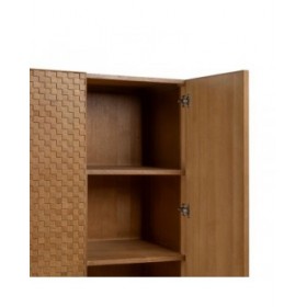 Credenza MARIGNI Nero Naturale Ferro Legno MDF 98,5 x 55 x 199,5 cm