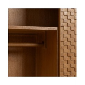 Credenza MARIGNI Nero Naturale Ferro Legno MDF 98,5 x 55 x 199,5 cm