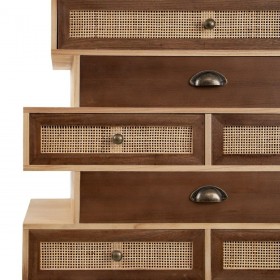 Ingresso con Cassetti SASHA 80 x 33 x 94 cm Naturale Legno Crema Rattan