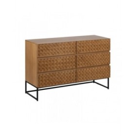 Cassettiera MARIGNI Nero Naturale Ferro Legno MDF 118 x 42 x 77 cm
