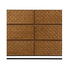 Cassettiera MARIGNI Nero Naturale Ferro Legno MDF 118 x 42 x 77 cm