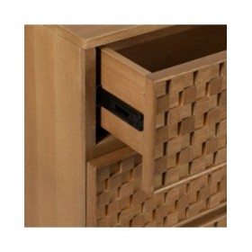 Cassettiera MARIGNI Nero Naturale Ferro Legno MDF 118 x 42 x 77 cm
