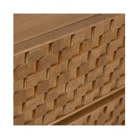 Cassettiera MARIGNI Nero Naturale Ferro Legno MDF 118 x 42 x 77 cm