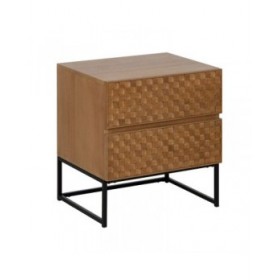 Comodino MARIGNI Nero Naturale Ferro Legno di frassino Legno MDF 51,5 x 42 x 56,5 cm