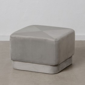 Puff Tessuto Sintetico Grigio Legno 60 x 60 x 40 cm