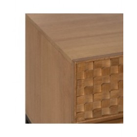 Comodino MARIGNI Nero Naturale Ferro Legno di frassino Legno MDF 51,5 x 42 x 56,5 cm