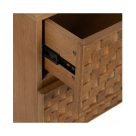 Comodino MARIGNI Nero Naturale Ferro Legno di frassino Legno MDF 51,5 x 42 x 56,5 cm