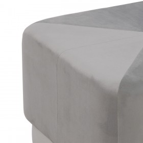 Puff Tessuto Sintetico Grigio Legno 60 x 60 x 40 cm