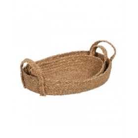 Cesta Decorativa Fibra naturale 48 x 32 x 18 cm (2 Unità)