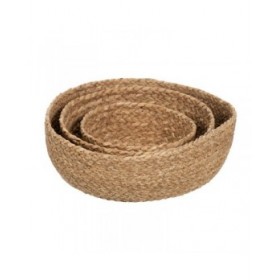 Cesta Decorativa Fibra naturale 34 x 34 x 11 cm (3 Unità)