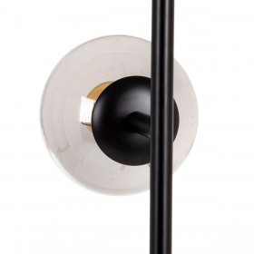 Lampadario 40 x 40 x 234 cm Cristallo Nero Metallo Ø 15 cm Moderno
