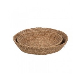 Centrotavola Naturale Fibra naturale 31 x 31 x 7 cm (2 Unità)