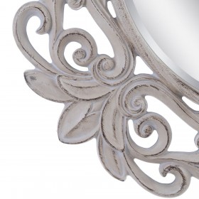Specchio da parete 122,7 x 4,8 x 122,7 cm Cristallo Bianco Poliuretano