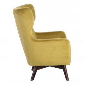 Poltrona 75 x 83 x 103 cm Tessuto Sintetico Legno Senape