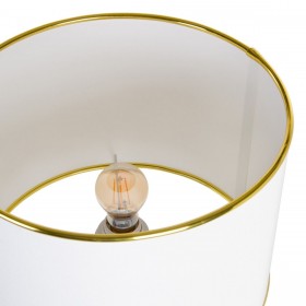Lampada da tavolo Bianco Dorato Lino Ceramica 60 W 220 V 240 V 220-240 V 34 x 34 x 51 cm