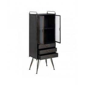 Stand Espositore BRICK Nero Dorato Cristallo Ferro 58 x 40 x 150 cm