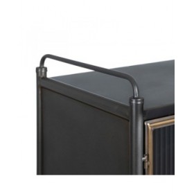 Stand Espositore BRICK Nero Dorato Cristallo Ferro 58 x 40 x 150 cm