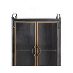 Stand Espositore BRICK Nero Dorato Cristallo Ferro 58 x 40 x 150 cm