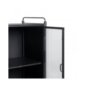 Stand Espositore BRICK Nero Dorato Cristallo Ferro 58 x 40 x 150 cm