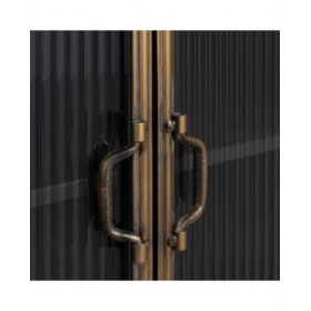 Stand Espositore BRICK Nero Dorato Cristallo Ferro 58 x 40 x 150 cm