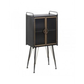 Stand Espositore BRICK Nero Dorato Cristallo Ferro 58 x 40 x 120 cm