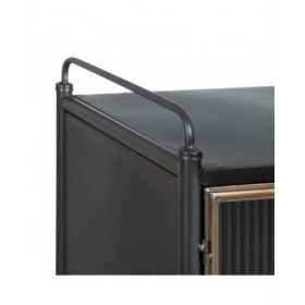 Stand Espositore BRICK Nero Dorato Cristallo Ferro 58 x 40 x 120 cm