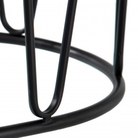 Tavolo aggiuntivo 56 x 35,5 x 56 cm Cristallo Nero Metallo (2 Unità)