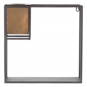 Scaffale 36 x 12 x 36 cm Nero Dorato Metallo