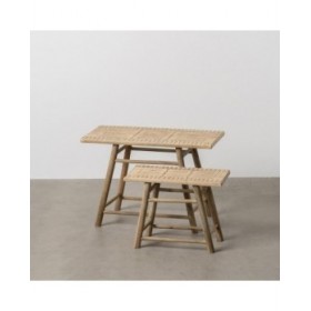Tavolo aggiuntivo Naturale Bambù 60 x 32 x 41 cm 42 x 21,5 x 32 cm 2 Pezzi (2 Unità)