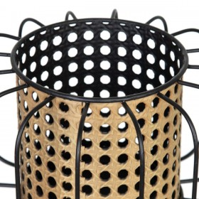 Portacandele 20 x 20 x 21 cm Naturale Nero Metallo