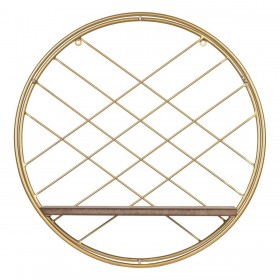 Mensole Naturale Dorato Metallo Legno 43 x 13 x 43 cm