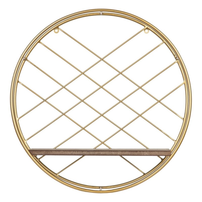 Mensole Naturale Dorato Metallo Legno 43 x 13 x 43 cm