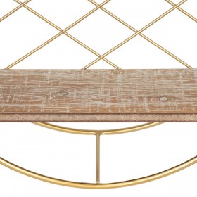 Mensole Naturale Dorato Metallo Legno 43 x 13 x 43 cm
