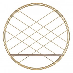 Mensole 51 x 14 x 51 cm Naturale Dorato Metallo Legno