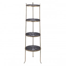 Scaffale 47,5 x 47 x 152 cm Nero Dorato Metallo Legno