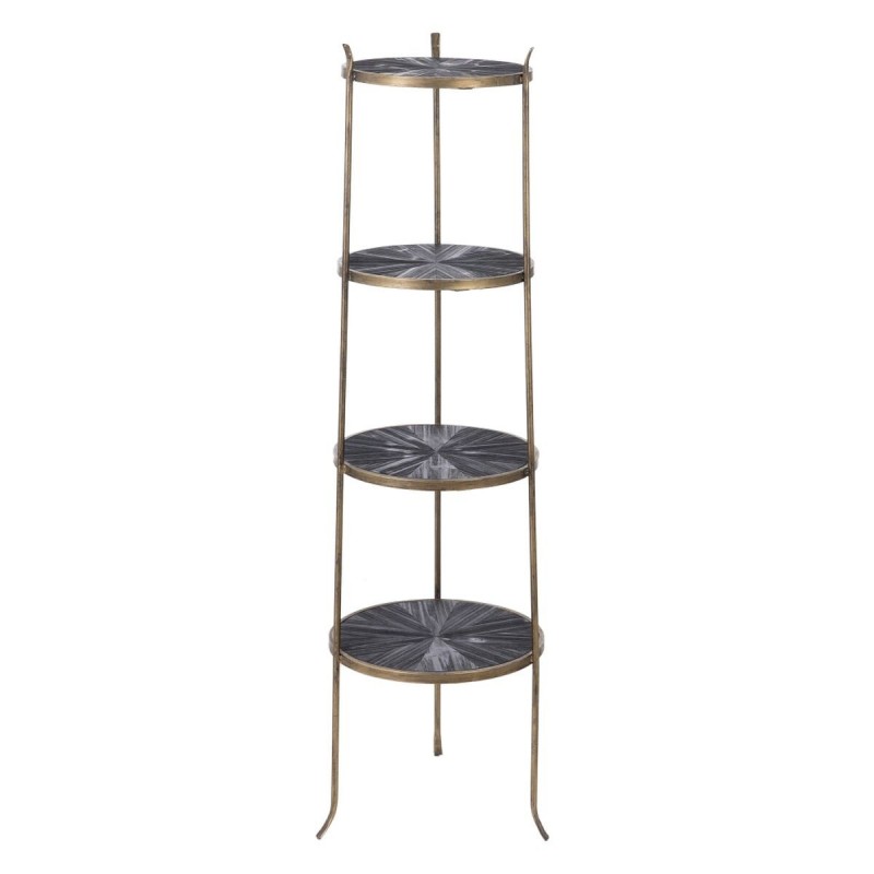 Scaffale 47,5 x 47 x 152 cm Nero Dorato Metallo Legno
