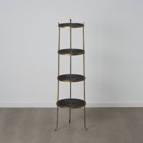 Scaffale 47,5 x 47 x 152 cm Nero Dorato Metallo Legno