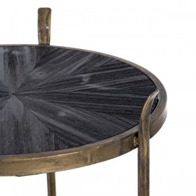 Scaffale 47,5 x 47 x 152 cm Nero Dorato Metallo Legno