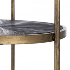 Scaffale 47,5 x 47 x 152 cm Nero Dorato Metallo Legno