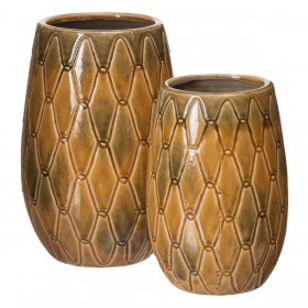 Vaso 15 x 15 x 22,5 cm Ceramica Senape