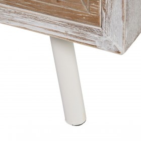 Comodino COUNTRY Naturale Bianco Legno di abete 50 x 35 x 55 cm Legno MDF